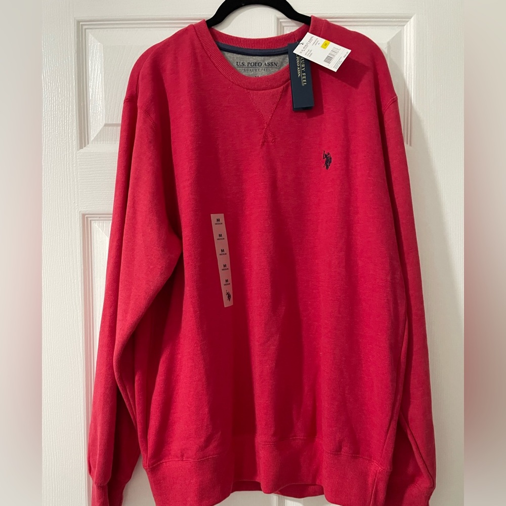 NEW tags US POLO assn men’s red long sleeved crew neck sweater